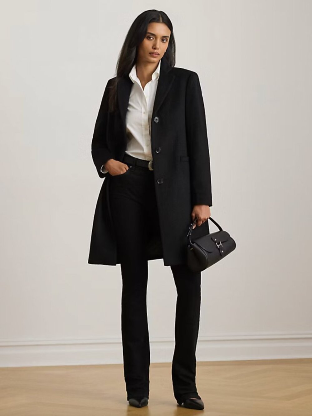 Lauren Ralph Lauren Classic Wool Blend Coat Black Size 6P